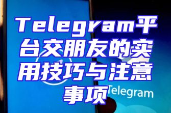 Telegram平台交朋友的实用技巧与注意事项