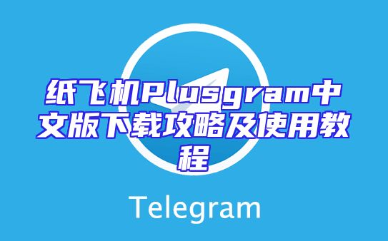 纸飞机Plusgram中文版下载攻略及使用教程
