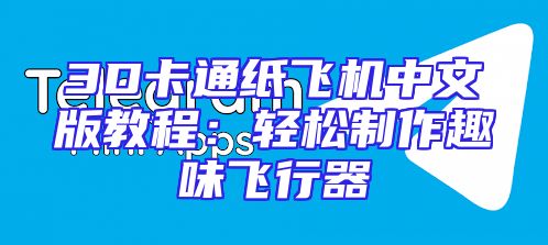3D卡通纸飞机中文版教程：轻松制作趣味飞行器