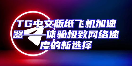 TG中文版纸飞机加速器——体验极致网络速度的新选择