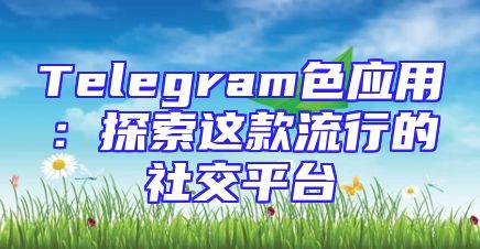 Telegram色应用：探索这款流行的社交平台