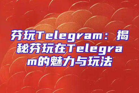 芬玩Telegram：揭秘芬玩在Telegram的魅力与玩法