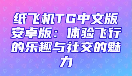 纸飞机TG中文版安卓版：体验飞行的乐趣与社交的魅力