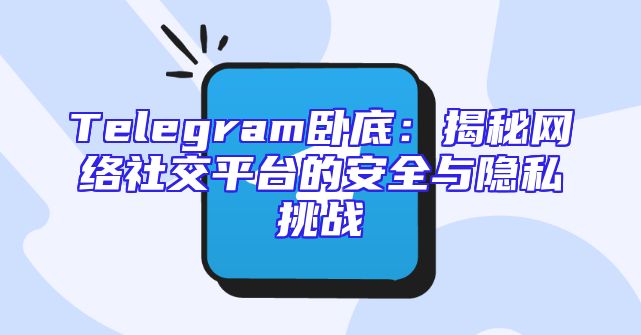 Telegram卧底：揭秘网络社交平台的安全与隐私挑战
