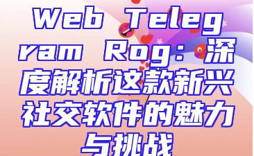 Web Telegram Rog：深度解析这款新兴社交软件的魅力与挑战