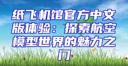 纸飞机馆官方中文版体验：探索航空模型世界的魅力之门
