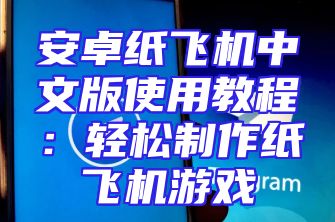 安卓纸飞机中文版使用教程：轻松制作纸飞机游戏