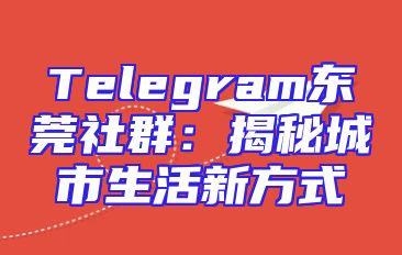 Telegram东莞社群：揭秘城市生活新方式