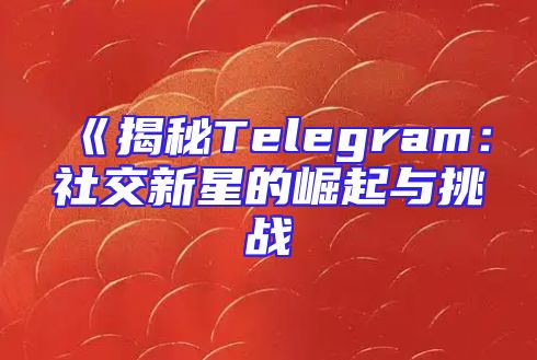 《揭秘Telegram：社交新星的崛起与挑战