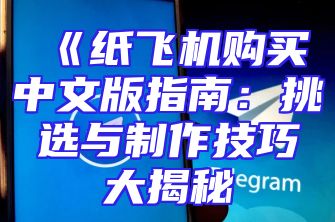 《纸飞机购买中文版指南：挑选与制作技巧大揭秘