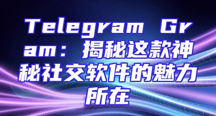 Telegram Gram：揭秘这款神秘社交软件的魅力所在