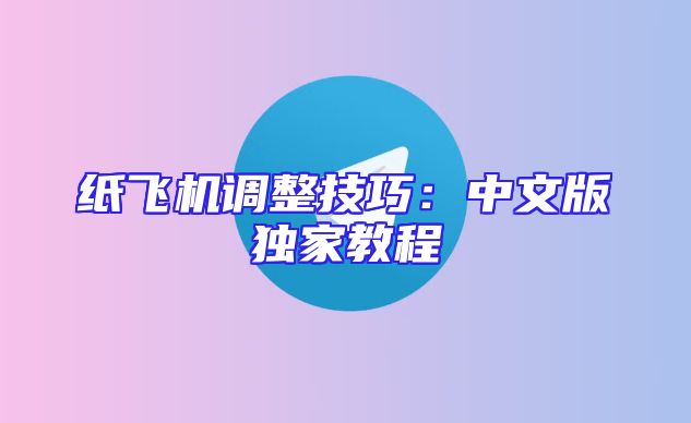 纸飞机调整技巧：中文版独家教程