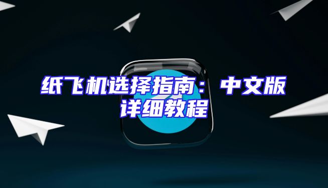 纸飞机选择指南：中文版详细教程