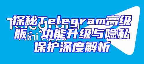 探秘Telegram高级版：功能升级与隐私保护深度解析
