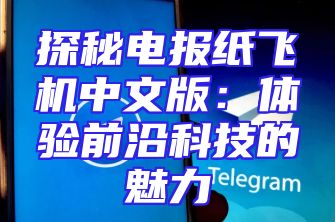 探秘电报纸飞机中文版：体验前沿科技的魅力