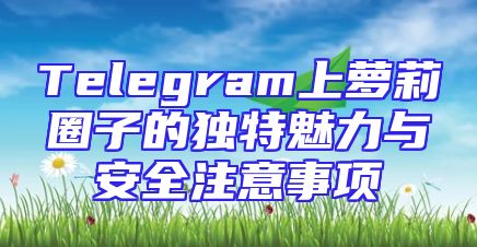 Telegram上萝莉圈子的独特魅力与安全注意事项
