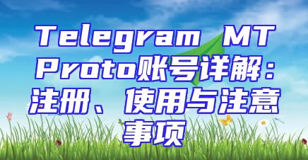 Telegram MTProto账号详解：注册、使用与注意事项