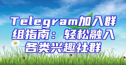 Telegram加入群组指南：轻松融入各类兴趣社群