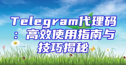 Telegram代理码：高效使用指南与技巧揭秘
