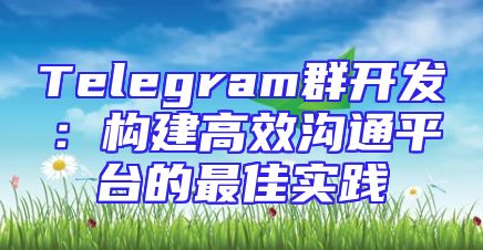 Telegram群开发：构建高效沟通平台的最佳实践