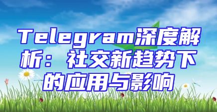 Telegram深度解析：社交新趋势下的应用与影响