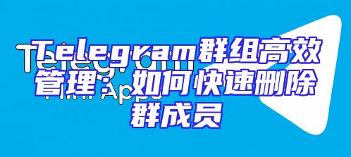 Telegram群组高效管理：如何快速删除群成员