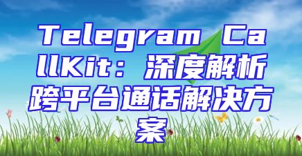 Telegram CallKit：深度解析跨平台通话解决方案