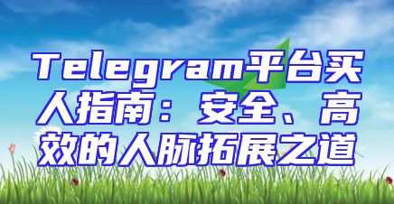 Telegram平台买人指南：安全、高效的人脉拓展之道