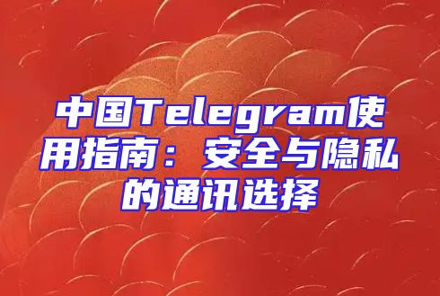 中国Telegram使用指南：安全与隐私的通讯选择