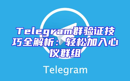 Telegram群验证技巧全解析：轻松加入心仪群组