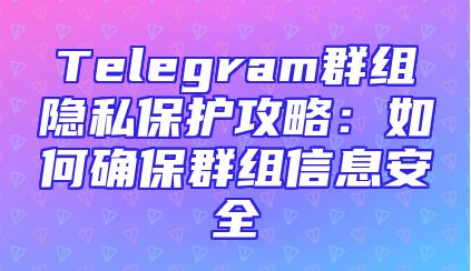 Telegram群组隐私保护攻略：如何确保群组信息安全