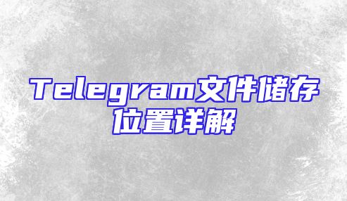 Telegram文件储存位置详解