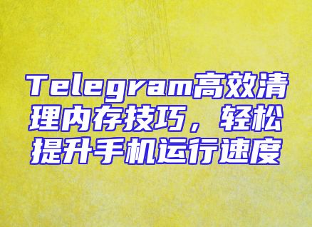 Telegram高效清理内存技巧，轻松提升手机运行速度