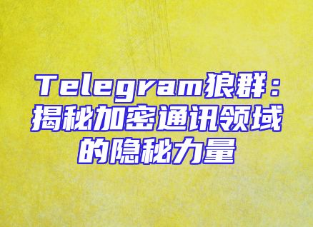 Telegram狼群：揭秘加密通讯领域的隐秘力量