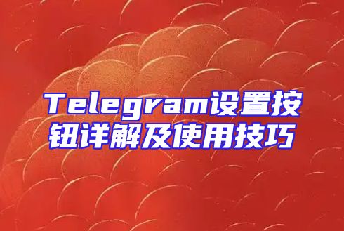 Telegram设置按钮详解及使用技巧