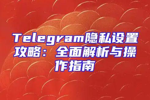Telegram隐私设置攻略：全面解析与操作指南