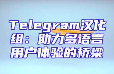 Telegram汉化组：助力多语言用户体验的桥梁