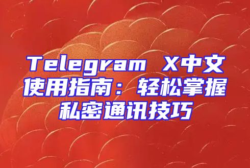 Telegram X中文使用指南：轻松掌握私密通讯技巧