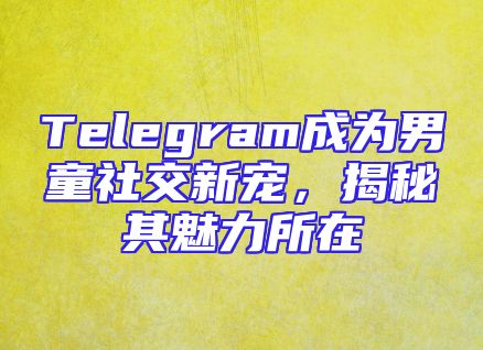 Telegram成为男童社交新宠，揭秘其魅力所在