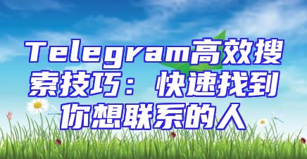 Telegram高效搜索技巧：快速找到你想联系的人