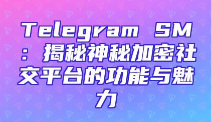 Telegram SM：揭秘神秘加密社交平台的功能与魅力
