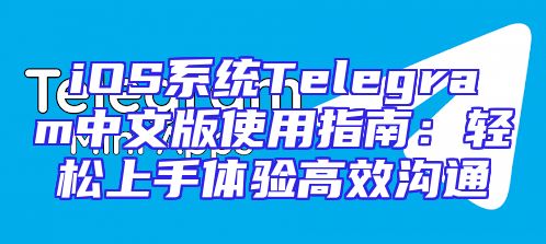iOS系统Telegram中文版使用指南：轻松上手体验高效沟通