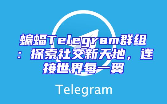 蝙蝠Telegram群组：探索社交新天地，连接世界每一翼